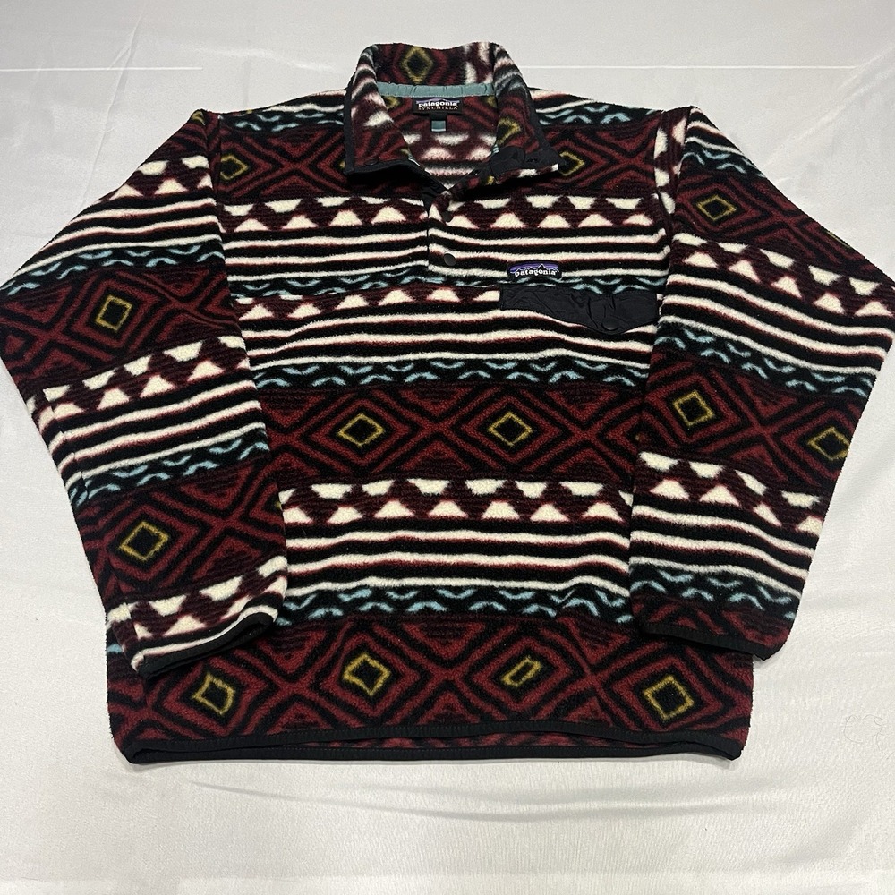 Patagonia Men's Synchilla Aztec Pattern Fleece Snap T Pullover 2016 Size XS